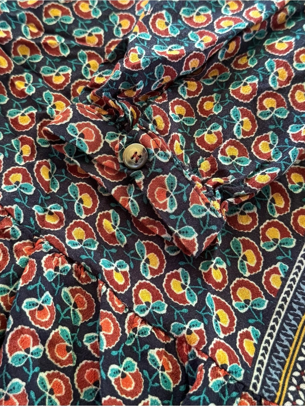 Anthropologie Maeve Janie Flounced Peasant Blouse Boho Floral Cottagecore - 12 - Picture 11 of 12